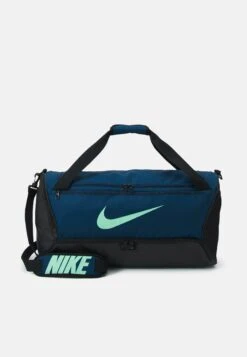 Nike Performance Brasilia Duffel M - Bolsa De Deporte - Valerian Blue/Black/(Green Glow)