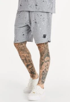 SikSilk Paint Splatter - Shorts - Grey Marl