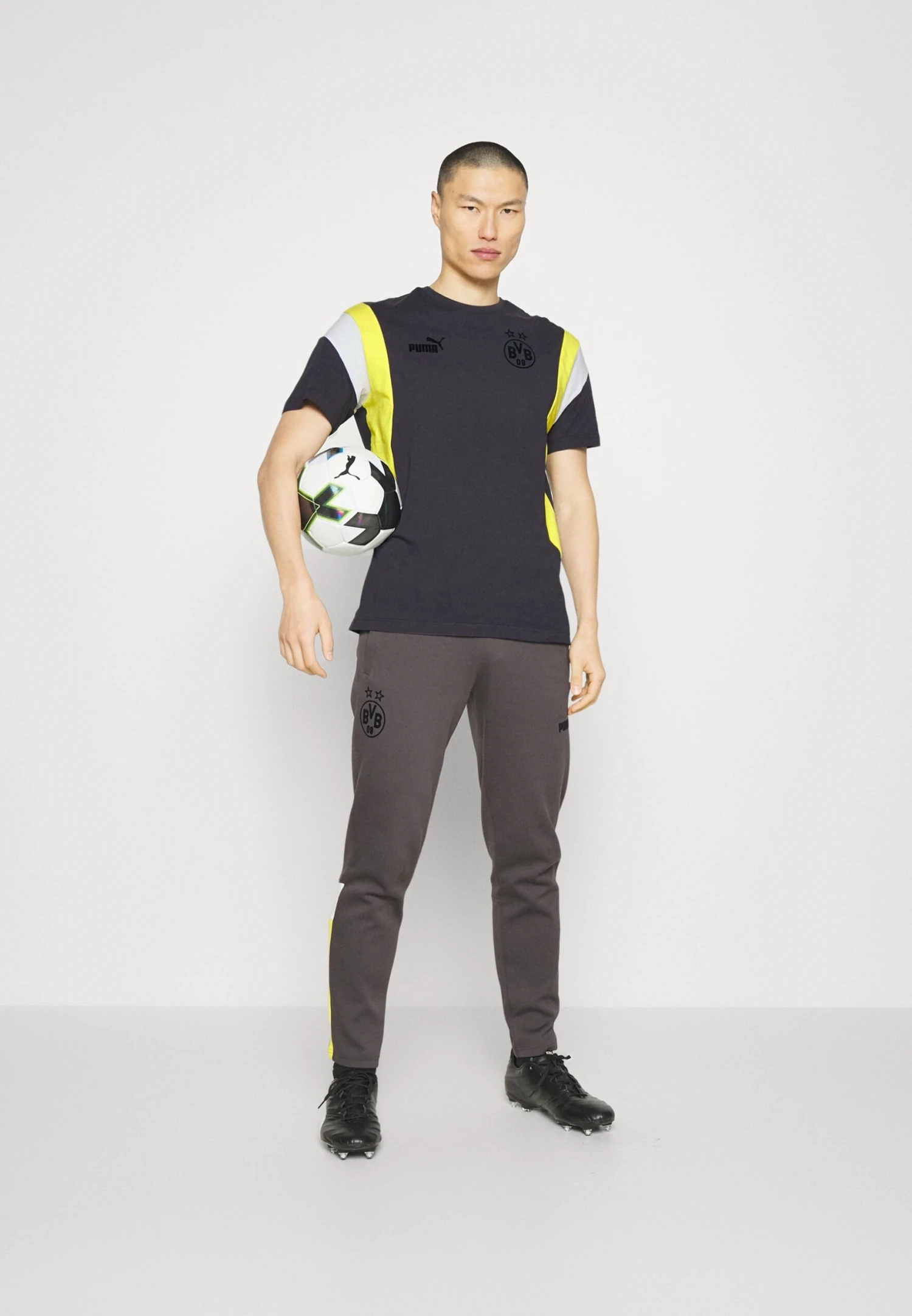 Puma Bvb Borussia Dortmund Ftblarchive Tee - Equipación De Clubes - Flat Dark Gray/Cyber Yellow - Imagen 2