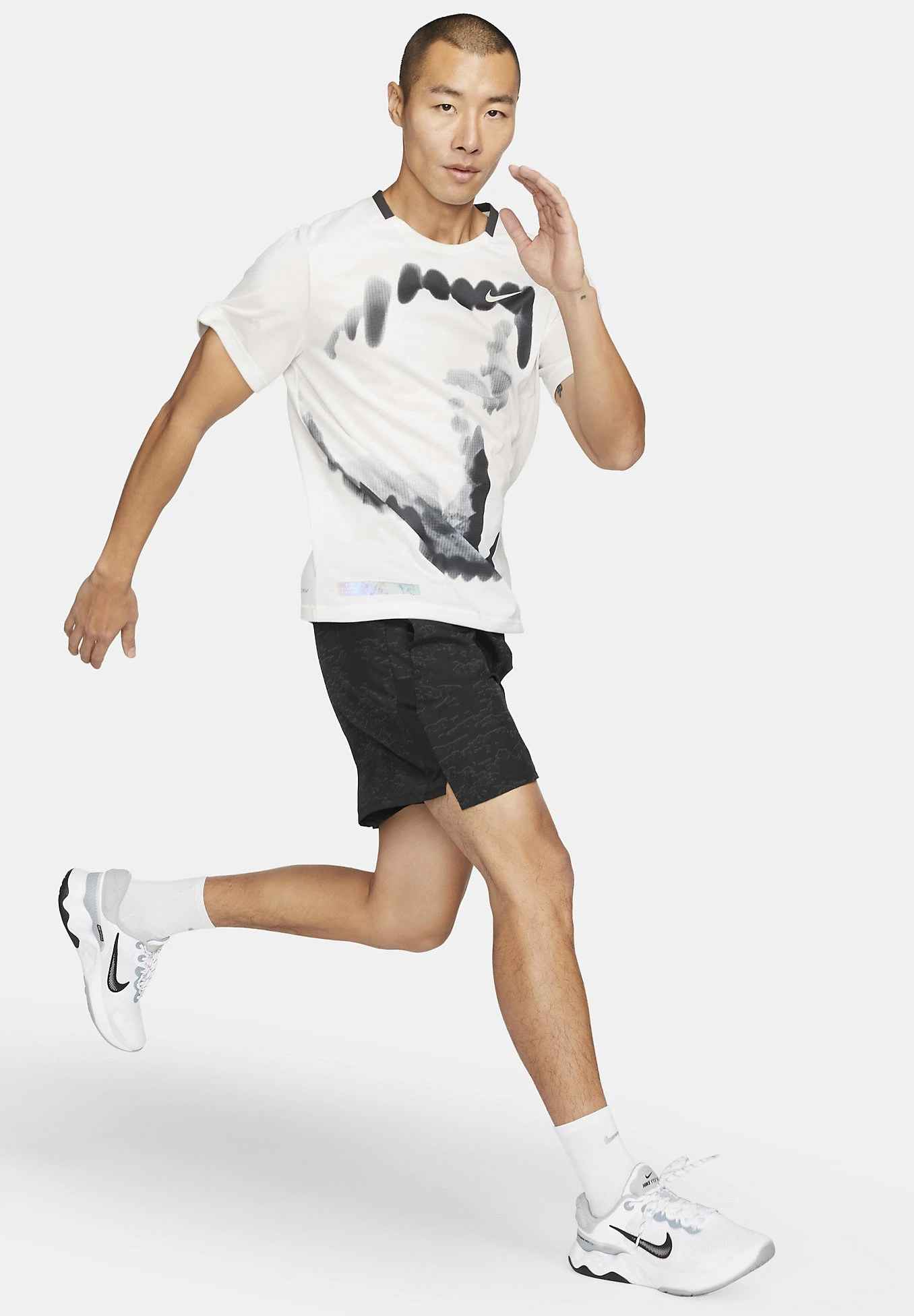 Nike Performance Short-Sleeve Running Dri-Fit Adv Run- Camiseta Deportiva - Black/Fossil Stone/Phantom - Imagen 4