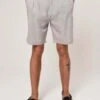 High Waist Buckle Closure - Shorts - Grey