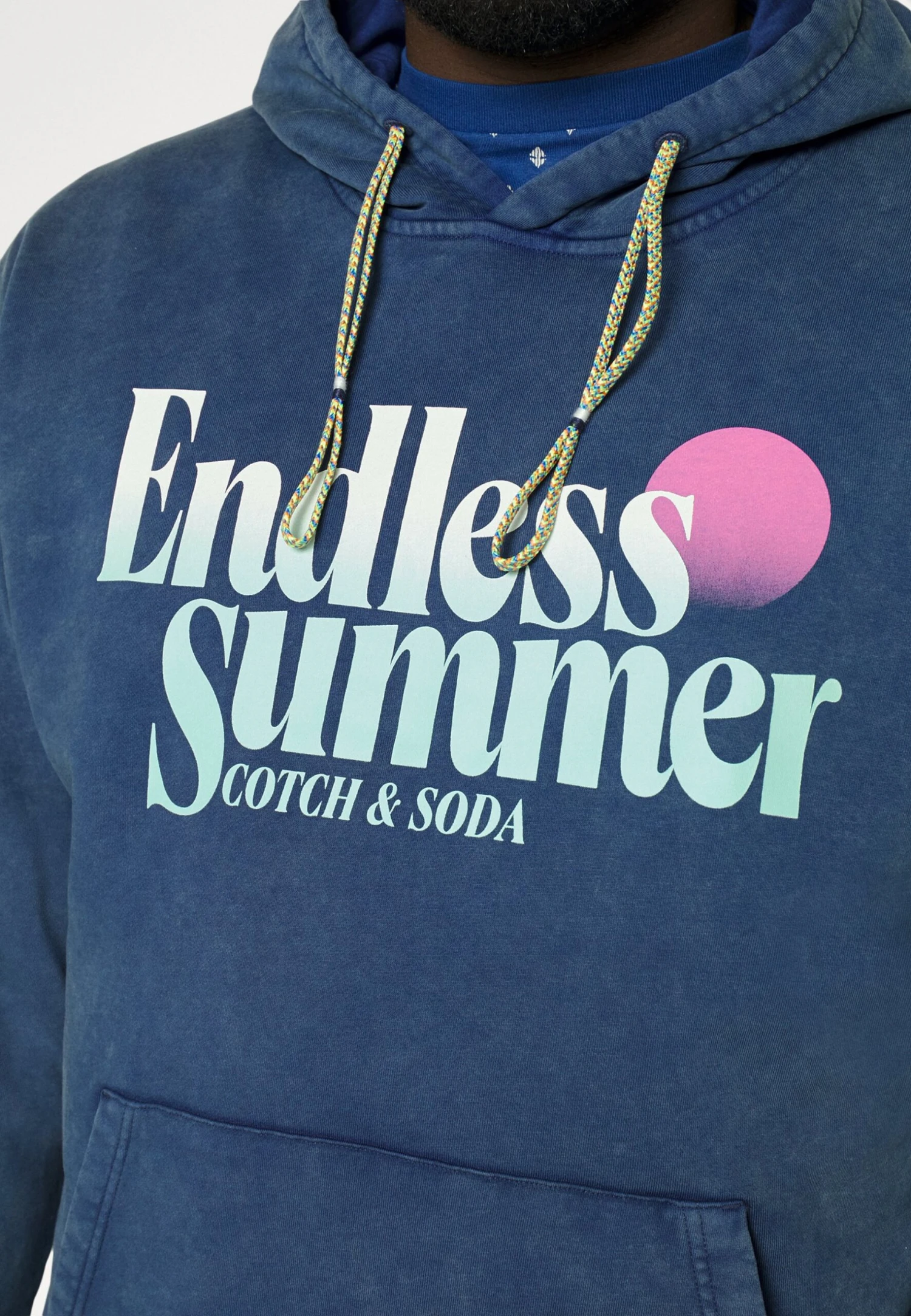 Scotch & Soda Garment Dye Logo Hoodie - Sudadera - Marine - Imagen 5
