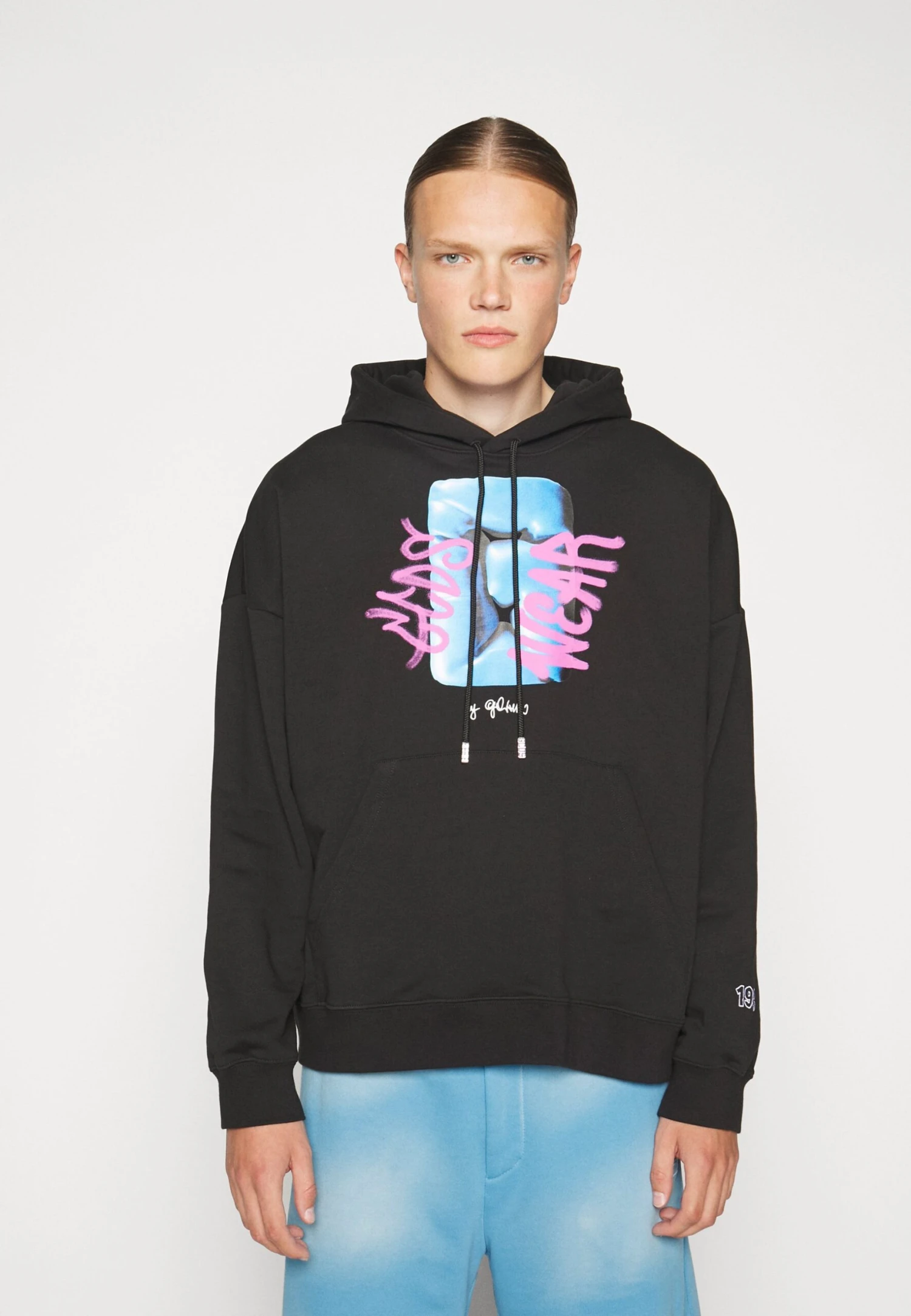 GCDS Graffiti Hoodie - Jersey Con Capucha - Black - Imagen 3