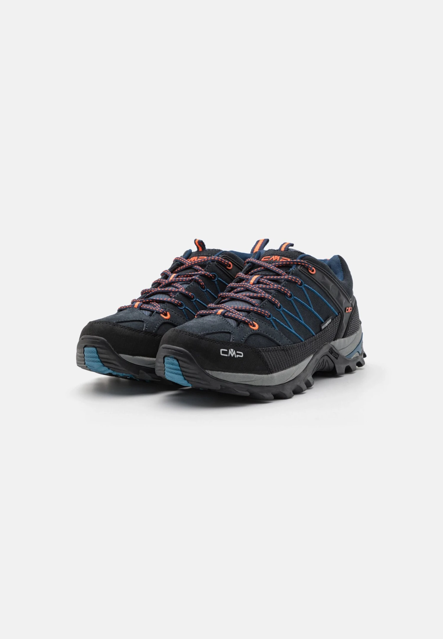 CMP Rigel Low Trekking Shoes Wp - Zapatillas De Senderismo - Blue/Orange - Imagen 2