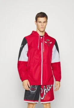 Mitchell & Ness Nba Chicago Bulls Throw It Back Full Zip Windbreaker - Chaqueta De Entrenamiento - Scarlet