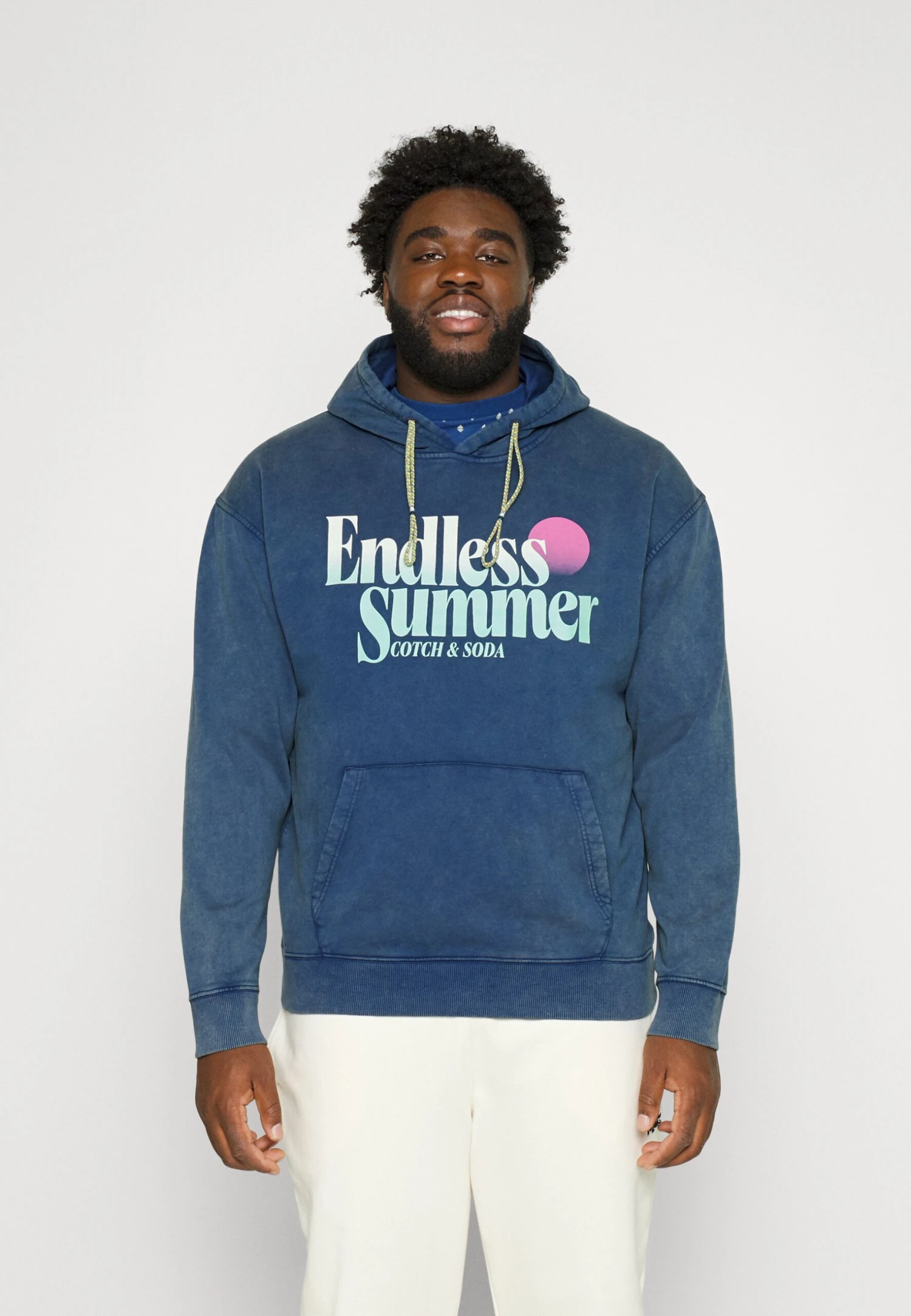 Scotch & Soda Garment Dye Logo Hoodie - Sudadera - Marine