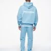 Pegador Colne Logo Oversized Hoodie Unisex - Jersey Con Capucha - Vintage Washed Riviera Blue