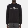 Trussardi Logo Print Brushed- Sudadera - Black