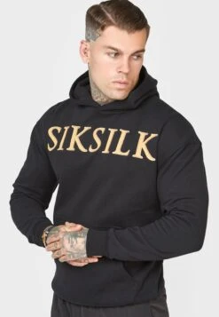 SikSilk Applique Hoodie - Jersey Con Capucha - Black