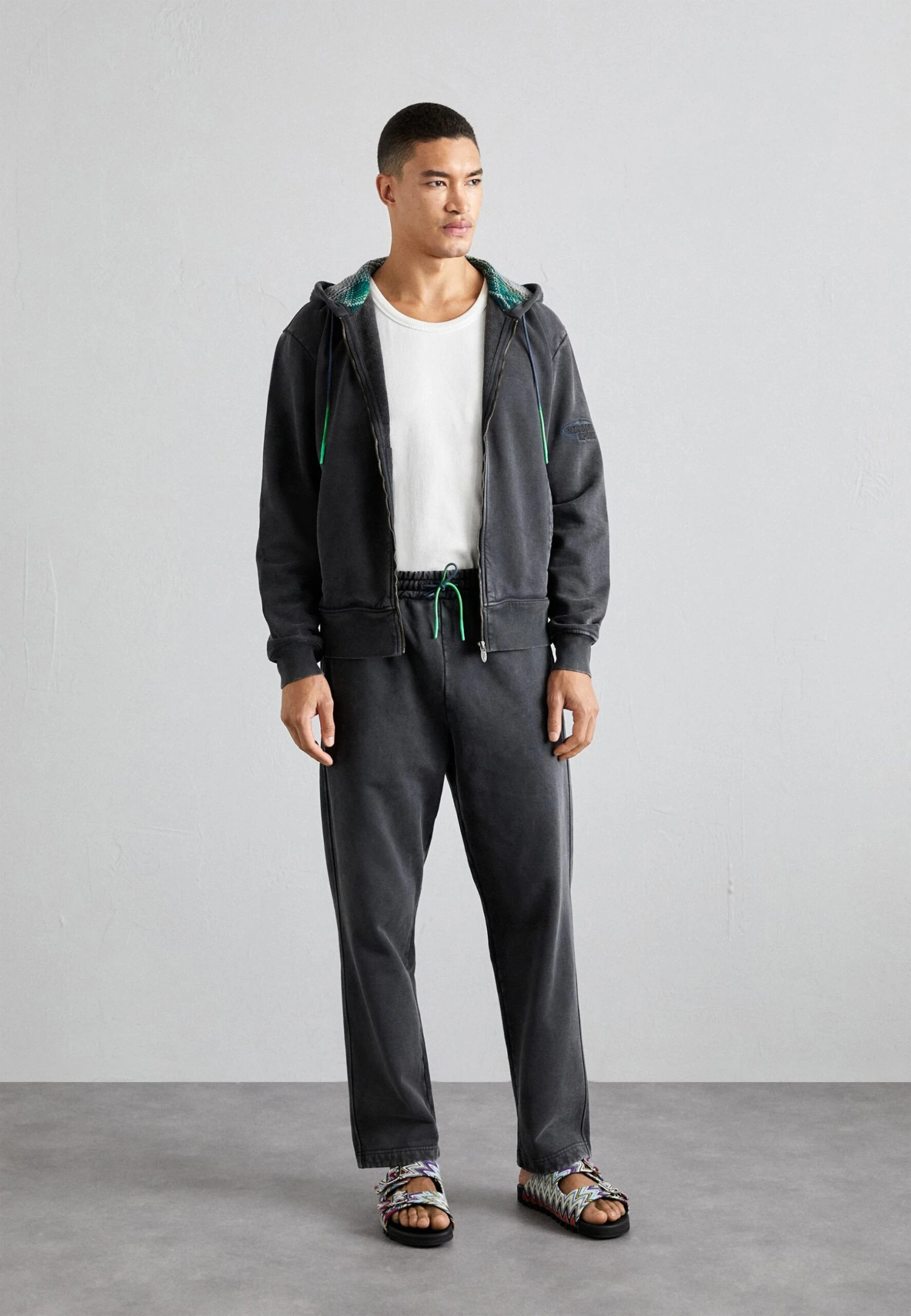 Hooded Open- Sudadera Con Cremallera - Grey Antracite - Imagen 2