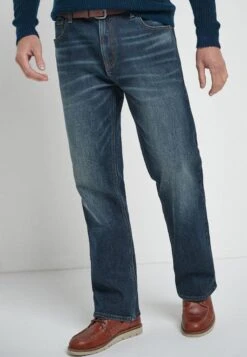 Next Belted With Stretch - Vaqueros Rectos - Bleached Denim