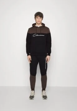 Contrast Script Tracksuit Set - Chándal - Brown/Black