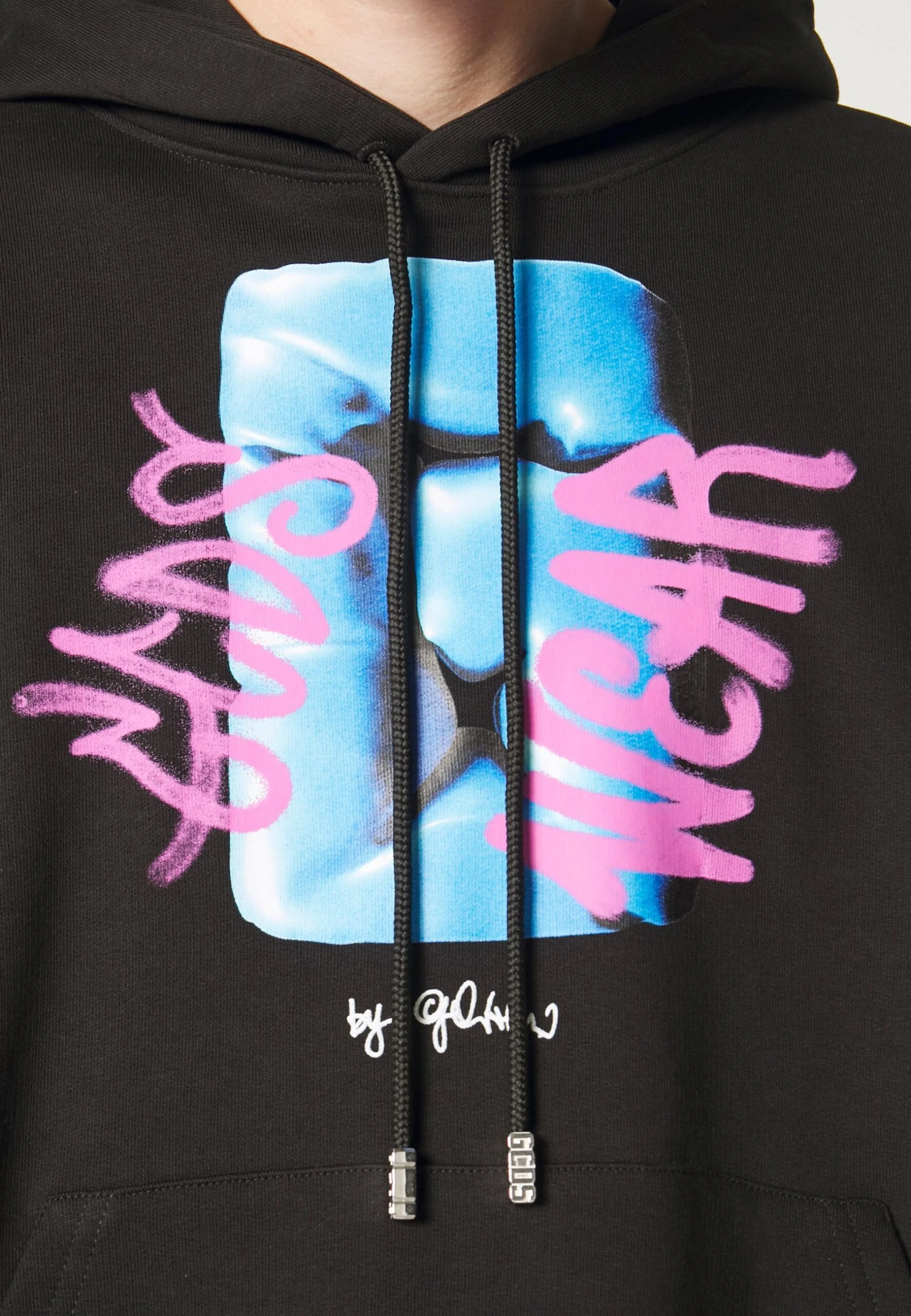 GCDS Graffiti Hoodie - Jersey Con Capucha - Black - Imagen 6