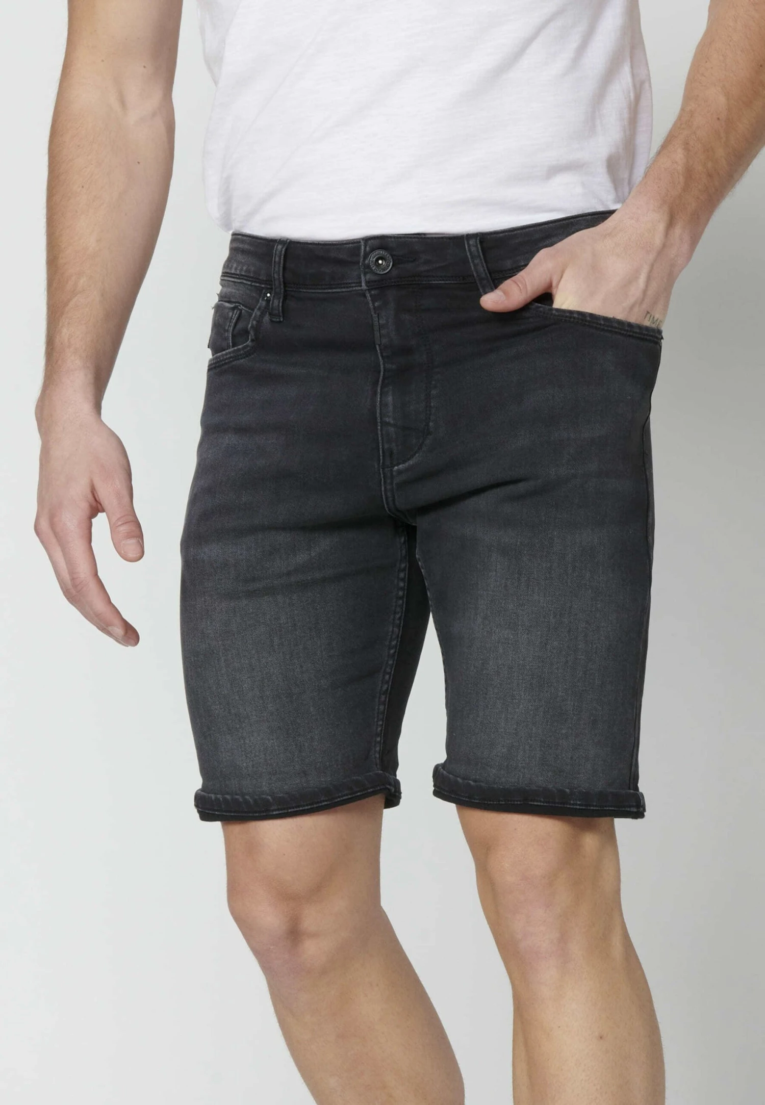 Koroshi Bermuda - Shorts Vaqueros - Black Denim - Imagen 6