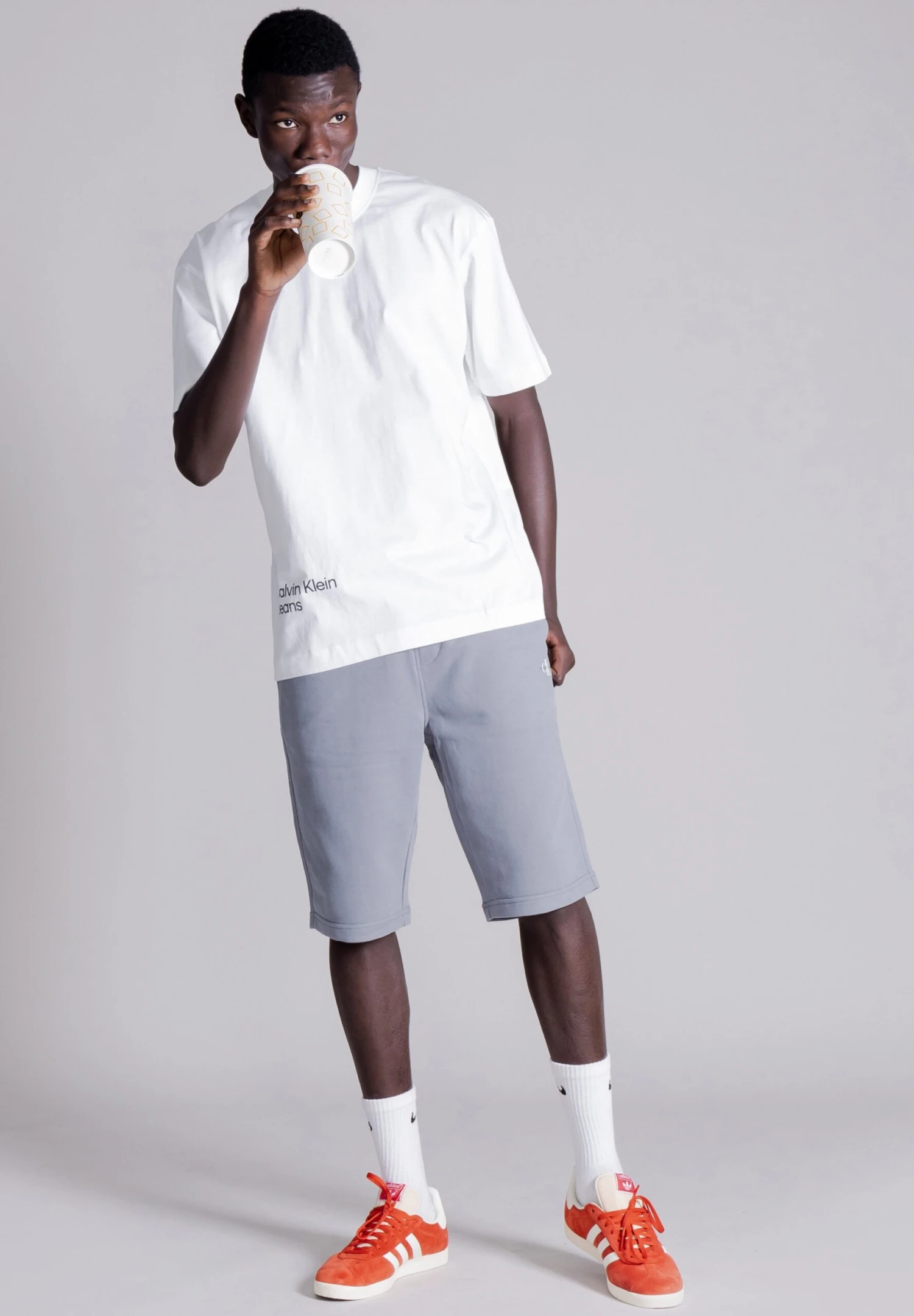 Calvin Klein Jeans Micro Monologo Hwk S J30J322915Pn6 - Shorts - Grey - Imagen 2