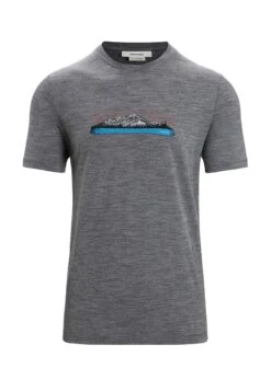 Icebreaker M Tech Lite Ii Ss Tee Ski Fields - Camiseta Estampada - Gritstone Hthr