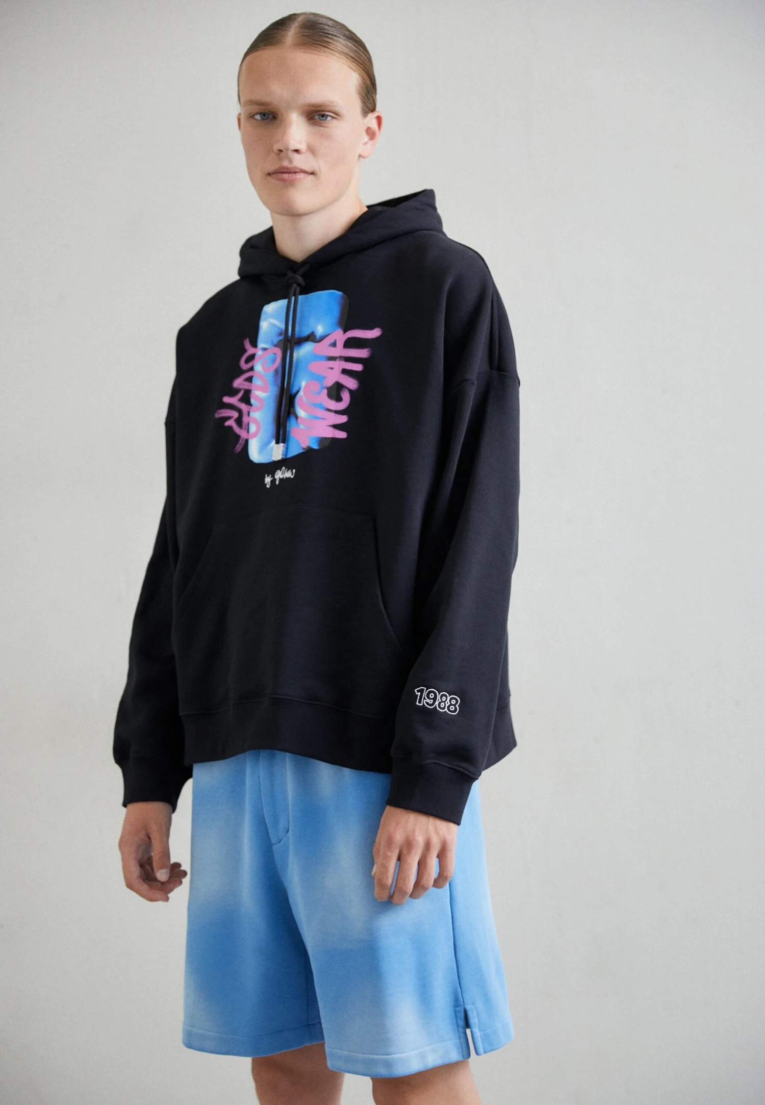 GCDS Graffiti Hoodie - Jersey Con Capucha - Black