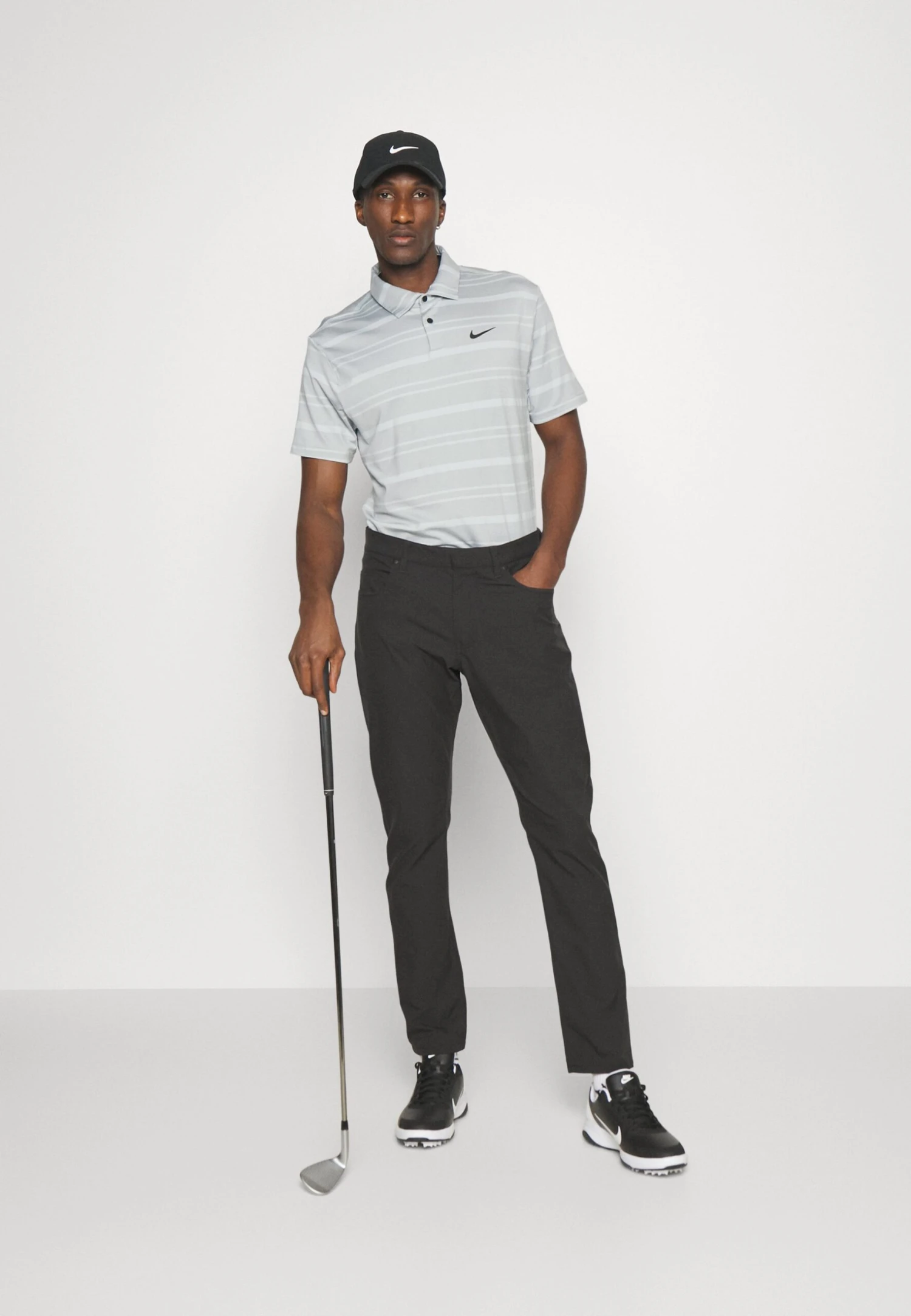 Dry Fit Tour Stripe - Polo - Light Smoke Grey/Grey Fog /Black - Imagen 2