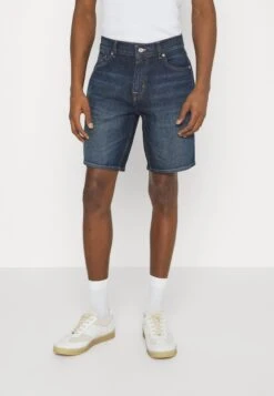 7 For All Mankind Straight Vibration - Shorts Vaqueros - Dark Blue