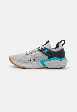 Under Armour Project Rock 5 - Zapatillas De Entrenamiento - Gray Matter/Black/Blue Surf