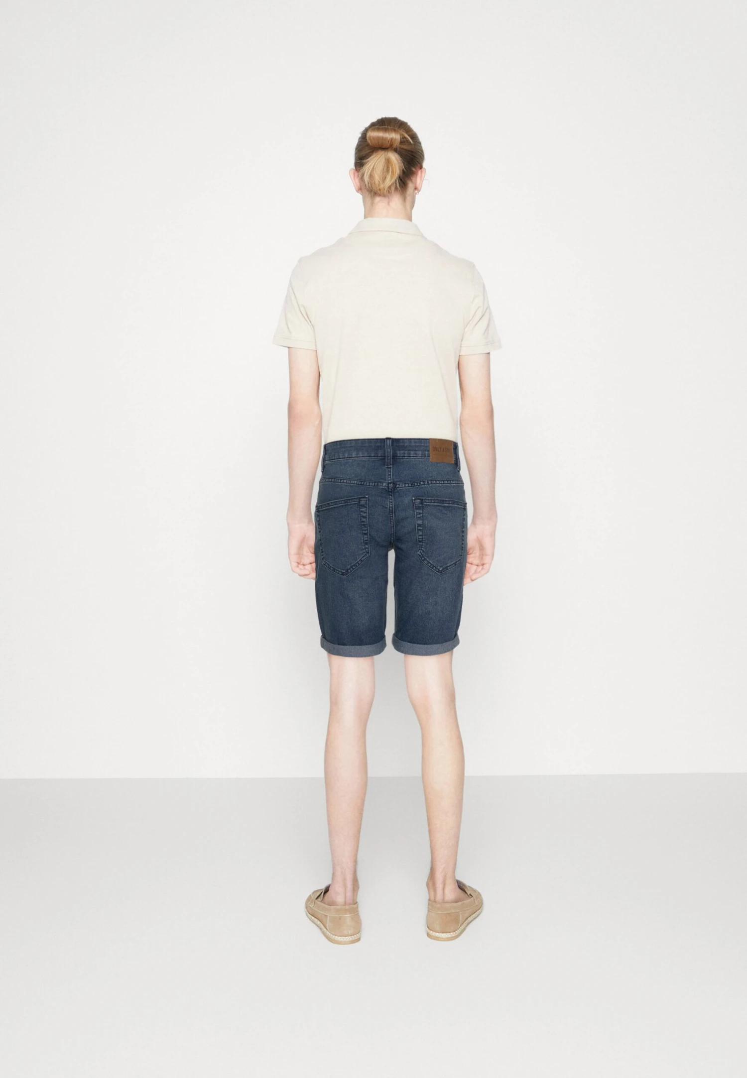 Only & Sons Onsply Life Fold Up - Shorts Vaqueros - Dark Blue Denim - Imagen 3